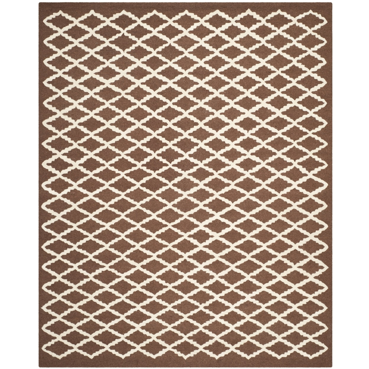 Handmade Cambridge Charm Dark Brown & Ivory Wool Rug, 2' x 3'