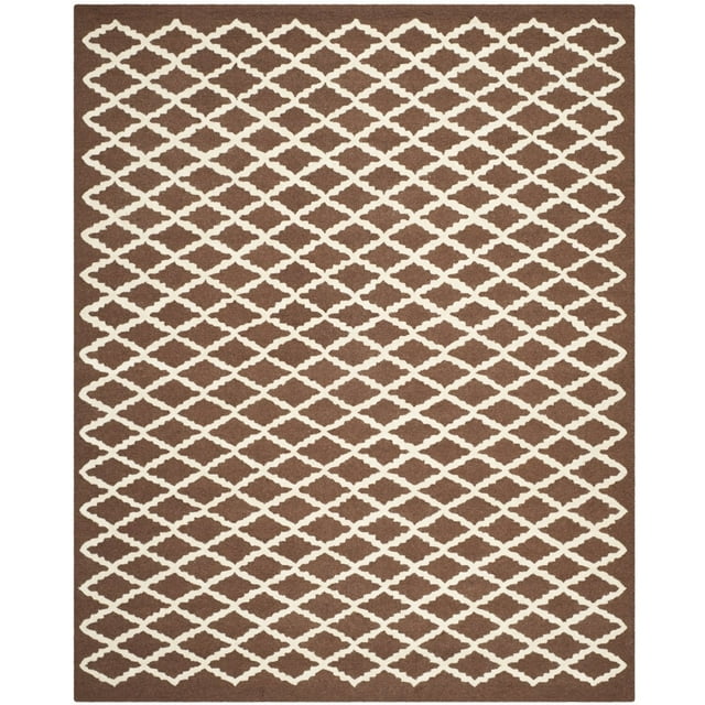 SAFAVIEH Cambridge Karen Geometric Wool Area Rug, Dark Brown/Ivory, 6' x 9'