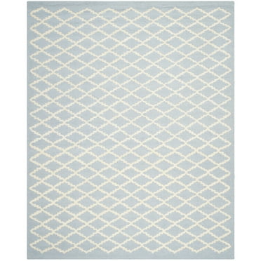 SAFAVIEH Cambridge Karen Geometric Wool Area Rug, Light Blue/Ivory, 2' x 3'