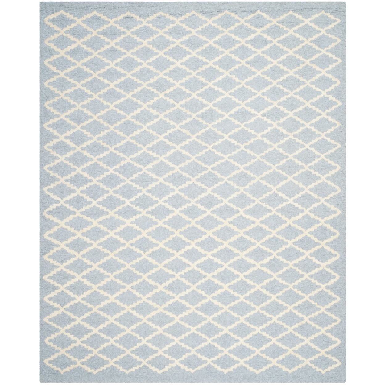 Light Blue and Ivory Hand-Tufted Wool 4' x 6' Area Rug