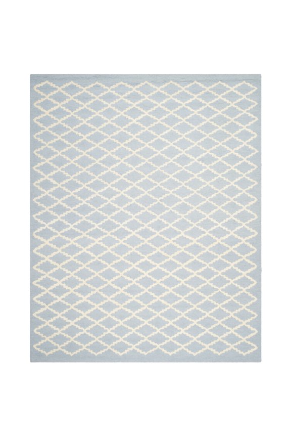Cambridge Karen Geometric Wool Area Rug, Light Blue/Ivory, 5' x 8'