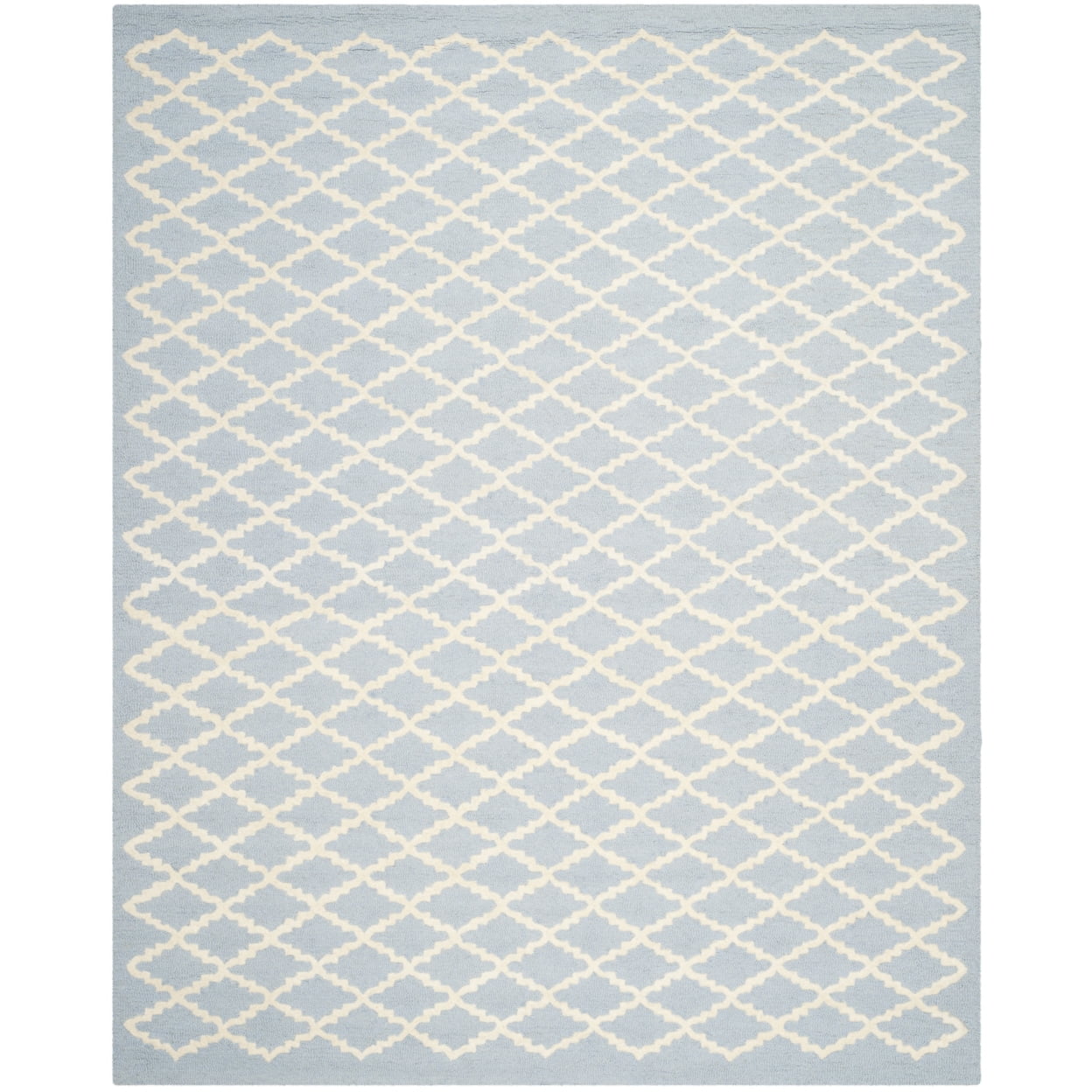 SAFAVIEH Cambridge Karen Geometric Wool Area Rug, Light Blue/Ivory, 9′ x 12′ Sansujyuku sansujyuku.com