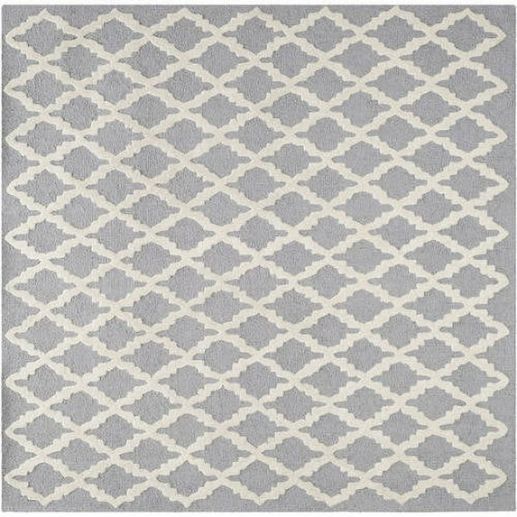 SAFAVIEH Cambridge Karen Geometric Wool Area Rug, Silver/Ivory, 8' x 10'
