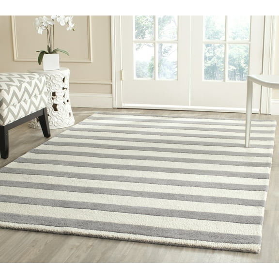 SAFAVIEH Cambridge Keaton Geometric Wool Area Rug, Gray/Ivory, 2' x 3'