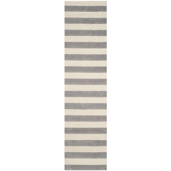 SAFAVIEH Cambridge Keaton Geometric Wool Runner Rug, Gray/Ivory, 2'6" x 10'