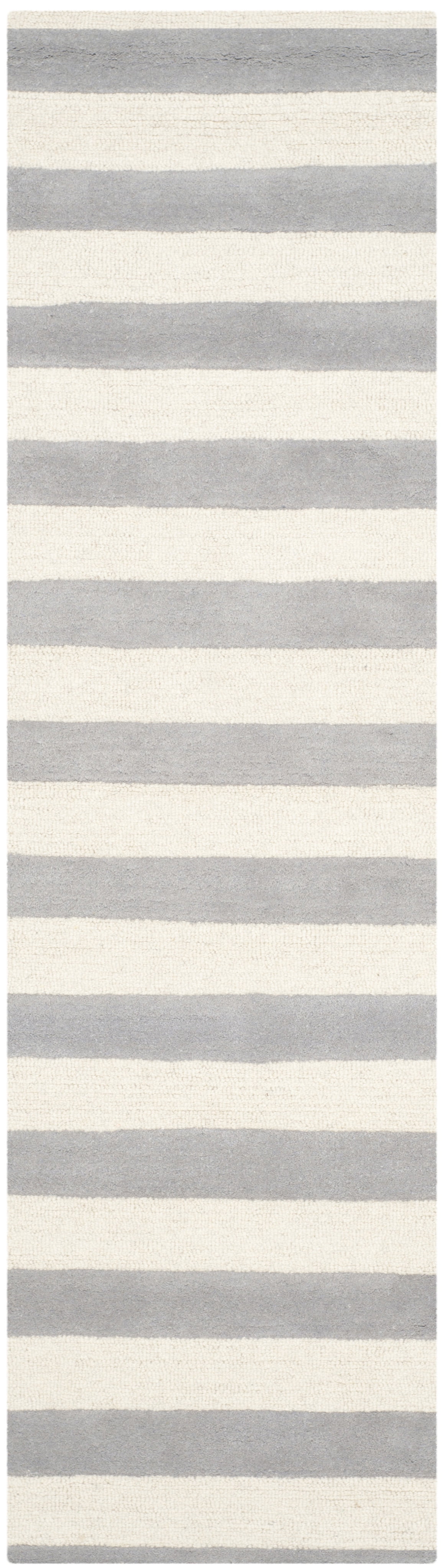 Hand-tufted Grey Ivory Wool Blend 30" Runner Rug