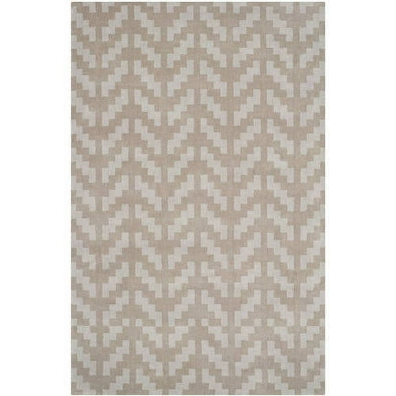 SAFAVIEH Cambridge Keegan Zig Zag Stripes Wool Area Rug, Grey/Taupe, 4' x 6'