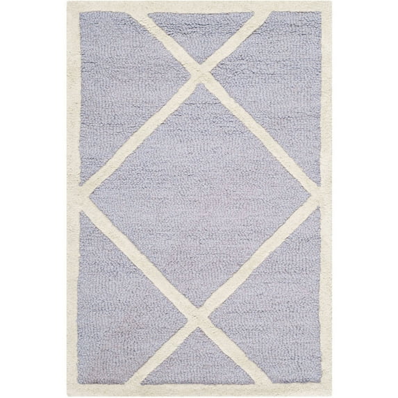 SAFAVIEH Cambridge Kennedy Geometric Diamonds Wool Area Rug, Lavender/Ivory, 2' x 3'