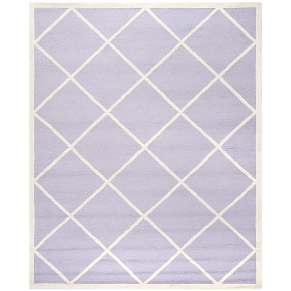 SAFAVIEH Cambridge Kennedy Geometric Diamonds Wool Area Rug, Lavender/Ivory, 8' x 10'