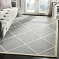 thumbnail image 1 of SAFAVIEH Cambridge Kennedy Geometric Diamonds Wool Area Rug, Silver/Ivory, 5' x 8', 1 of 6