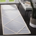 thumbnail image 1 of SAFAVIEH Cambridge Kennedy Geometric Diamonds Wool Runner Rug, Light Blue/Ivory, 2'6" x 8', 1 of 8
