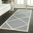thumbnail image 1 of SAFAVIEH Cambridge Kennedy Geometric Diamonds Wool Runner Rug, Silver/Ivory, 2'6" x 12', 1 of 6