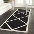 thumbnail image 1 of SAFAVIEH Cambridge Kennedy Geometric Wool Runner Rug, Black/Ivory, 2'6" x 8', 1 of 6
