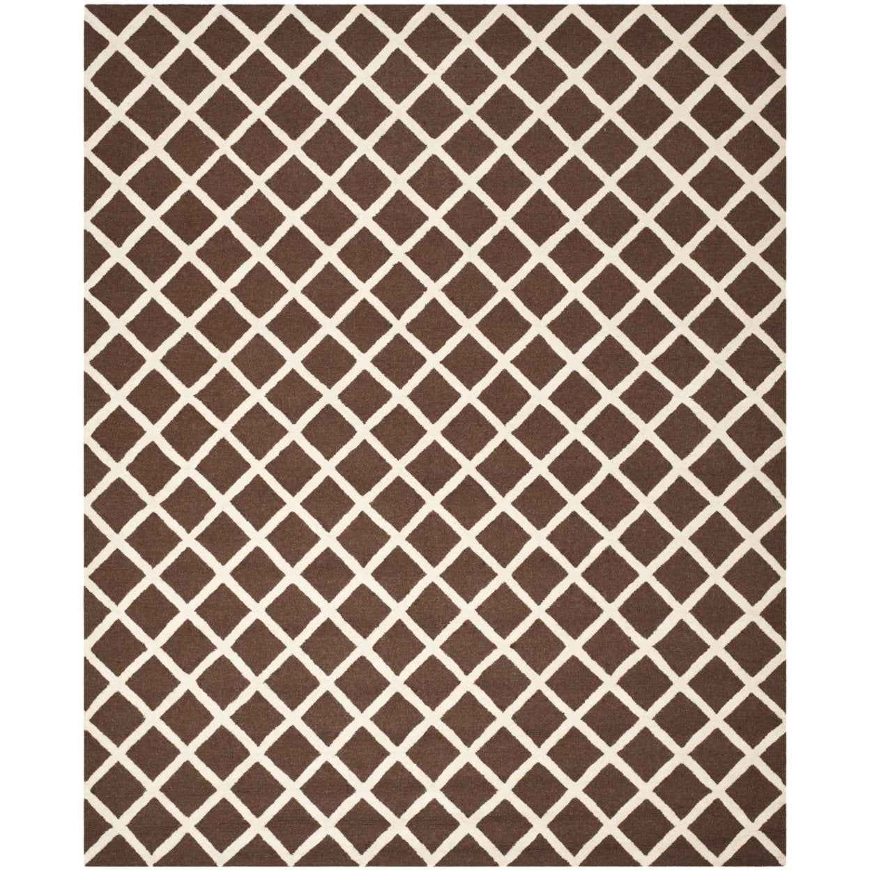 Dark Brown and Ivory Hand-Tufted Wool Area Rug, 4' x 6'