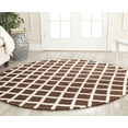 thumbnail image 1 of SAFAVIEH Cambridge Kenneth Geometric Diamonds Wool Area Rug, Dark Brown/Ivory, 6' x 6' Round, 1 of 7