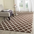 thumbnail image 1 of SAFAVIEH Cambridge Kenneth Geometric Diamonds Wool Area Rug, Dark Brown/Ivory, 6' x 6' Square, 1 of 7