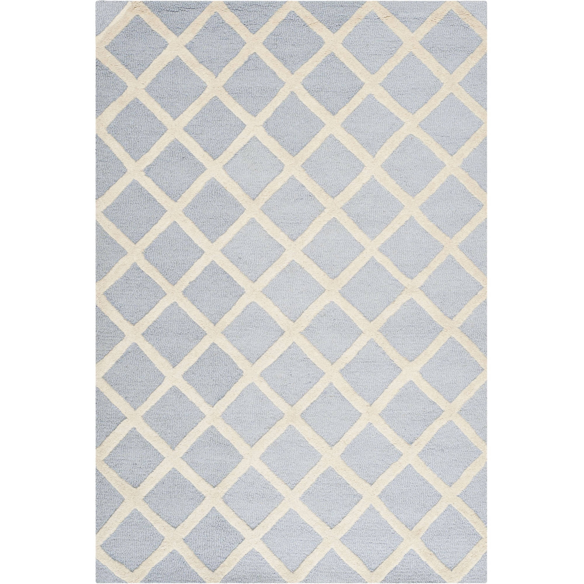 Cambridge Light Blue Ivory 4' x 6' Hand-Tufted Wool Rug