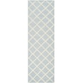 thumbnail image 1 of SAFAVIEH Cambridge Kenneth Geometric Diamonds Wool Runner Rug, Light Blue/Ivory, 2'6" x 8', 1 of 4