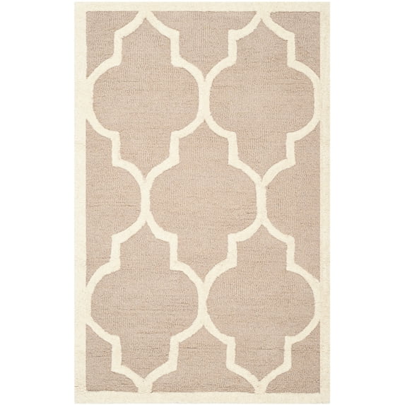 SAFAVIEH Cambridge Kevin Geometric Wool Area Rug, Beige/Ivory, 2' x 3'