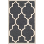 SAFAVIEH Cambridge Kevin Geometric Wool Area Rug, Dark Grey/Ivory, 2' x 3'