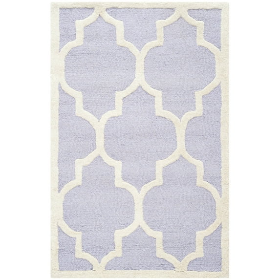 SAFAVIEH Cambridge Kevin Geometric Wool Area Rug, Lavender/Ivory, 2' x 3'