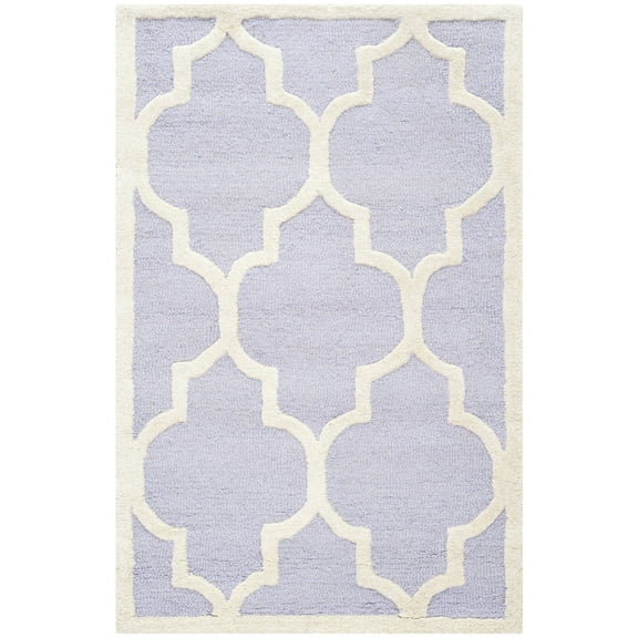 SAFAVIEH Cambridge Kevin Geometric Wool Area Rug, Lavender/Ivory, 2' x 3'