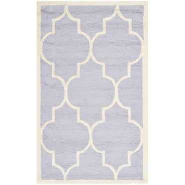 SAFAVIEH Cambridge Kevin Geometric Wool Area Rug, Lavender/Ivory, 3' x 5'