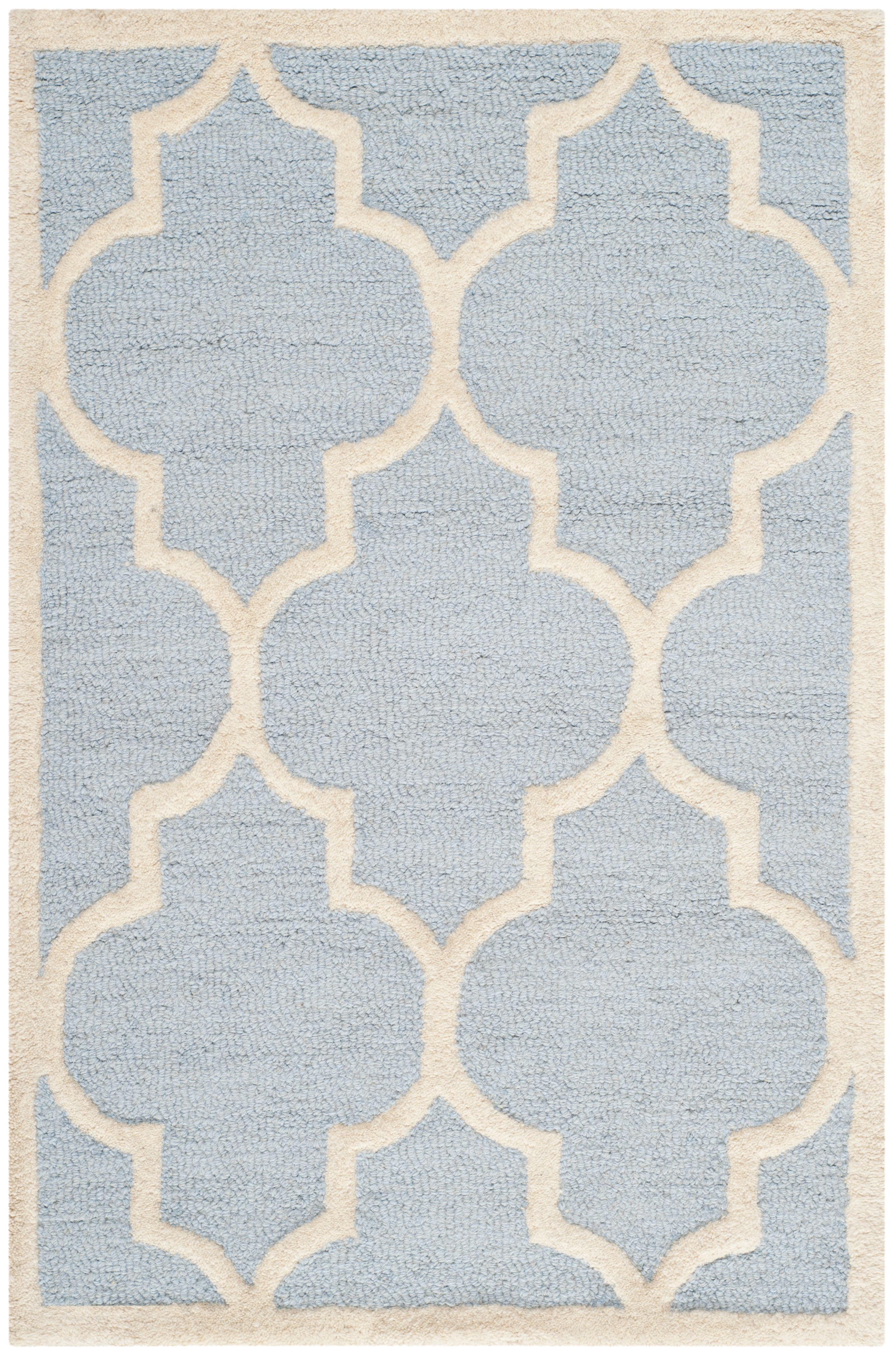 Hand-tufted Cambridge Light Blue Wool Accent Rug, 2' x 3'
