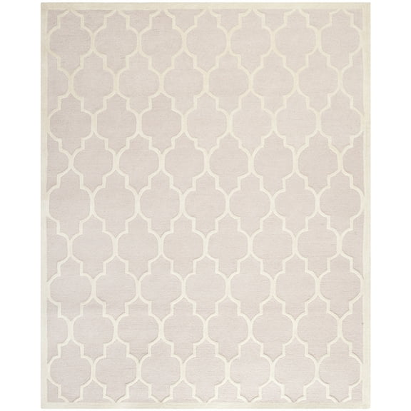 SAFAVIEH Cambridge Kevin Geometric Wool Area Rug, Light Pink/Ivory, 10' x 14'