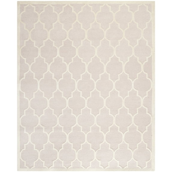 SAFAVIEH Cambridge Kevin Geometric Wool Area Rug, Light Pink/Ivory, 10' x 14'