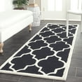 thumbnail image 1 of SAFAVIEH Cambridge Kevin Geometric Wool Runner Rug, Black/Ivory, 2'6" x 14', 1 of 6