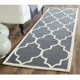 thumbnail image 1 of SAFAVIEH Cambridge Kevin Geometric Wool Runner Rug, Dark Grey/Ivory, 2'6" x 14', 1 of 6