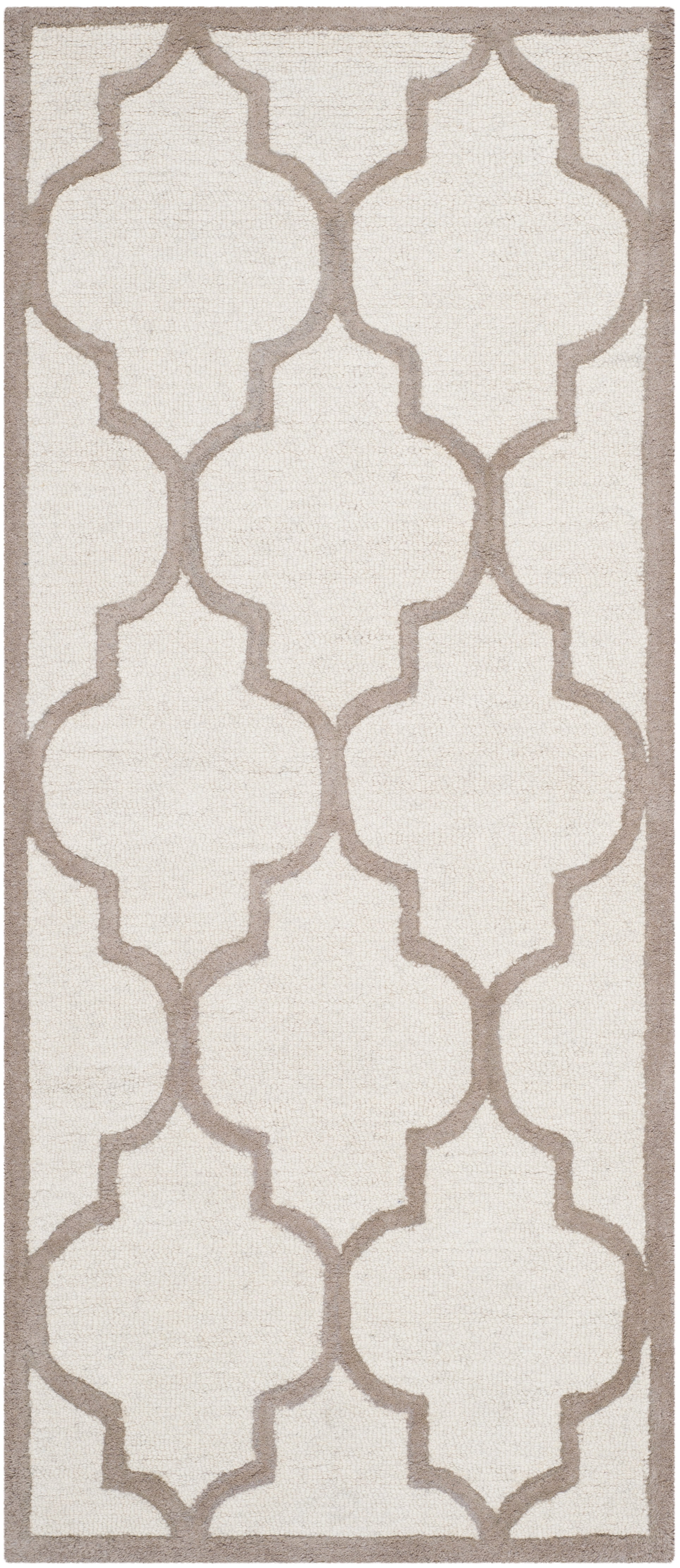 SAFAVIEH Cambridge Kevin Geometric Wool Runner Rug, Ivory/Beige, 2'6" x 6'