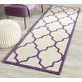 thumbnail image 1 of SAFAVIEH Cambridge Kevin Geometric Wool Runner Rug, Ivory/Purple, 2'6" x 6', 1 of 6