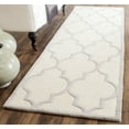 thumbnail image 1 of SAFAVIEH Cambridge Kevin Geometric Wool Runner Rug, Ivory/Silver, 2'6" x 6', 1 of 7