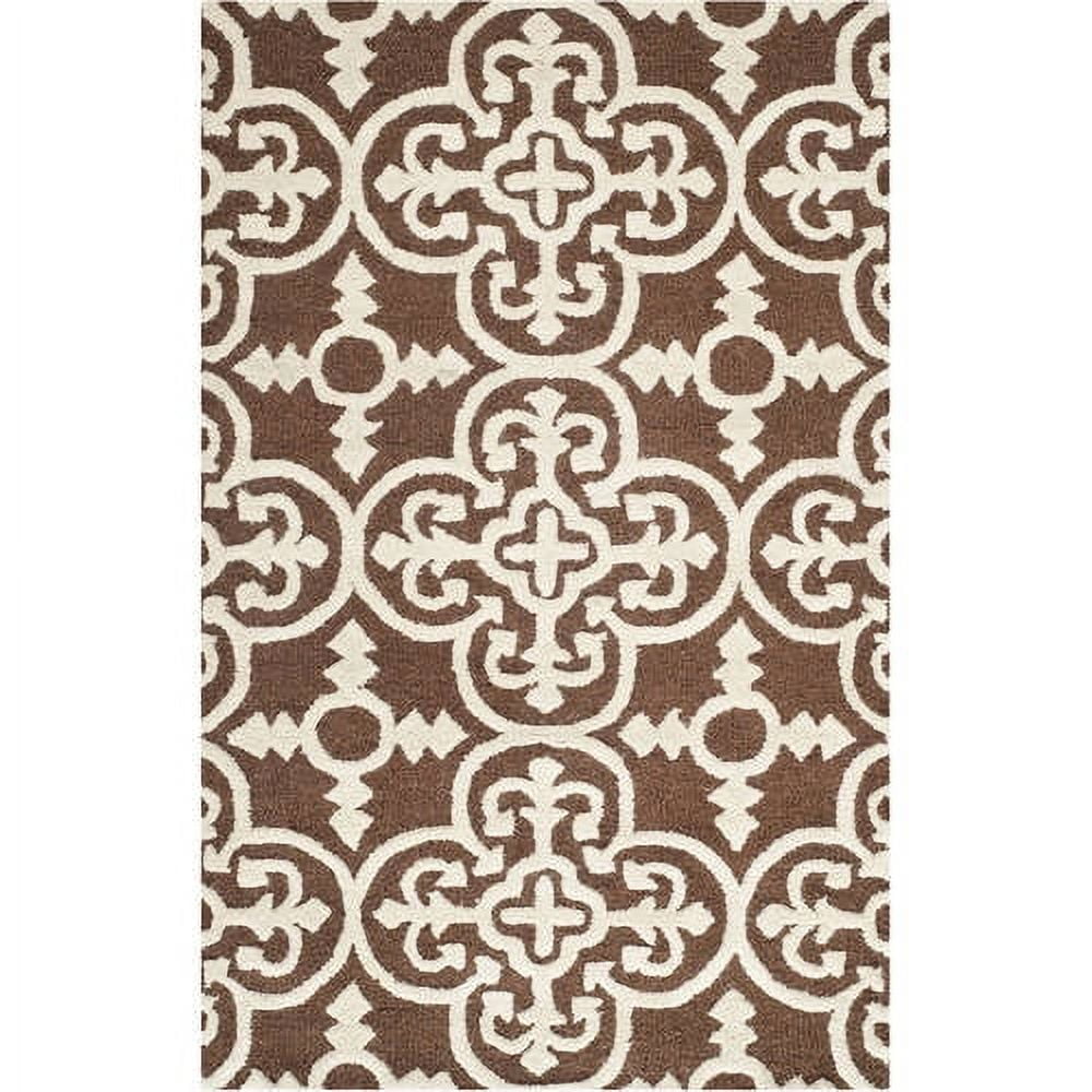 Cambridge Dark Brown and Ivory Hand-Tufted Wool Area Rug