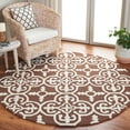 thumbnail image 1 of SAFAVIEH Cambridge Kimberly Geometric Wool Area Rug, Dark Brown/Ivory, 6' x 6' Round, 1 of 10