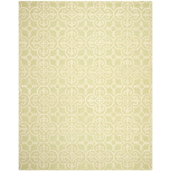 SAFAVIEH Cambridge Kimberly Geometric Wool Area Rug, Light Green/Ivory, 6' x 6' Square