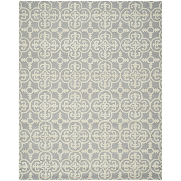 SAFAVIEH Cambridge Kimberly Geometric Wool Area Rug, Silver/Ivory, 2' x 3'