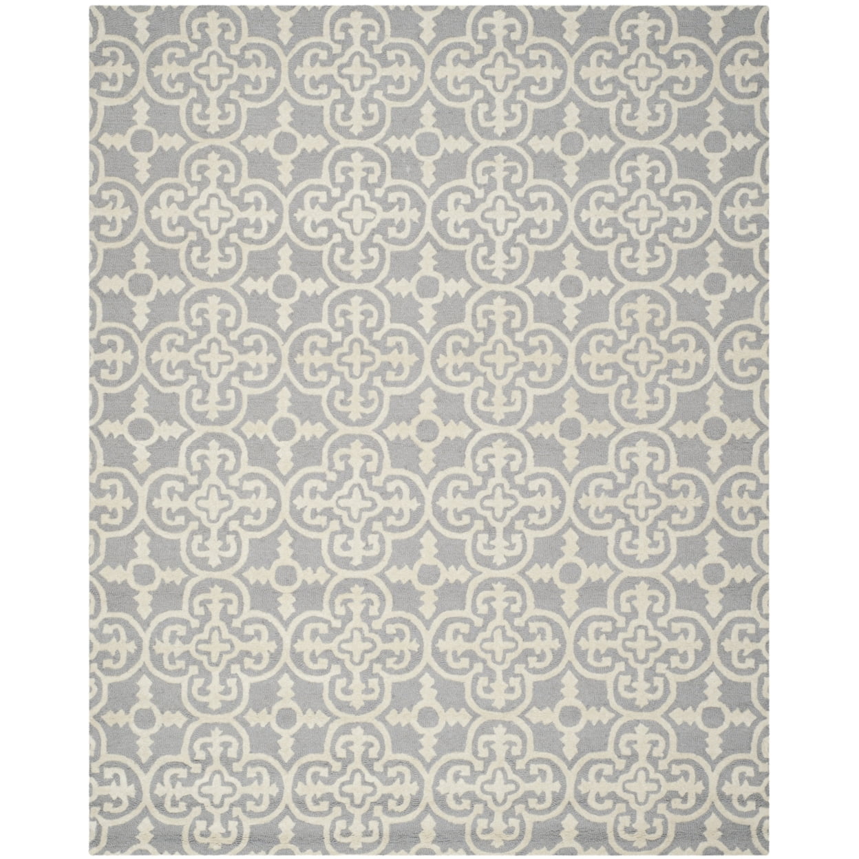 Silver Hand-Tufted Wool 4' x 6' Rectangular Rug
