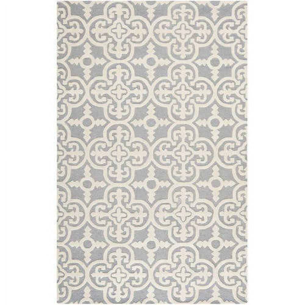 Silver Hand-Tufted Wool 4' x 6' Rectangular Rug