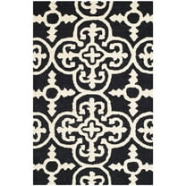 SAFAVIEH Cambridge Kimberly Geometric Wool Runner Rug, Black/Ivory, 2'6" x 6'