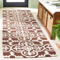 SAFAVIEH Cambridge Kimberly Geometric Wool Runner Rug, Dark Brown/Ivory, 2'6" x 8'