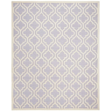 SAFAVIEH Cambridge Kirsten Geometric Wool Area Rug, Lavender/Ivory, 5' x 8'