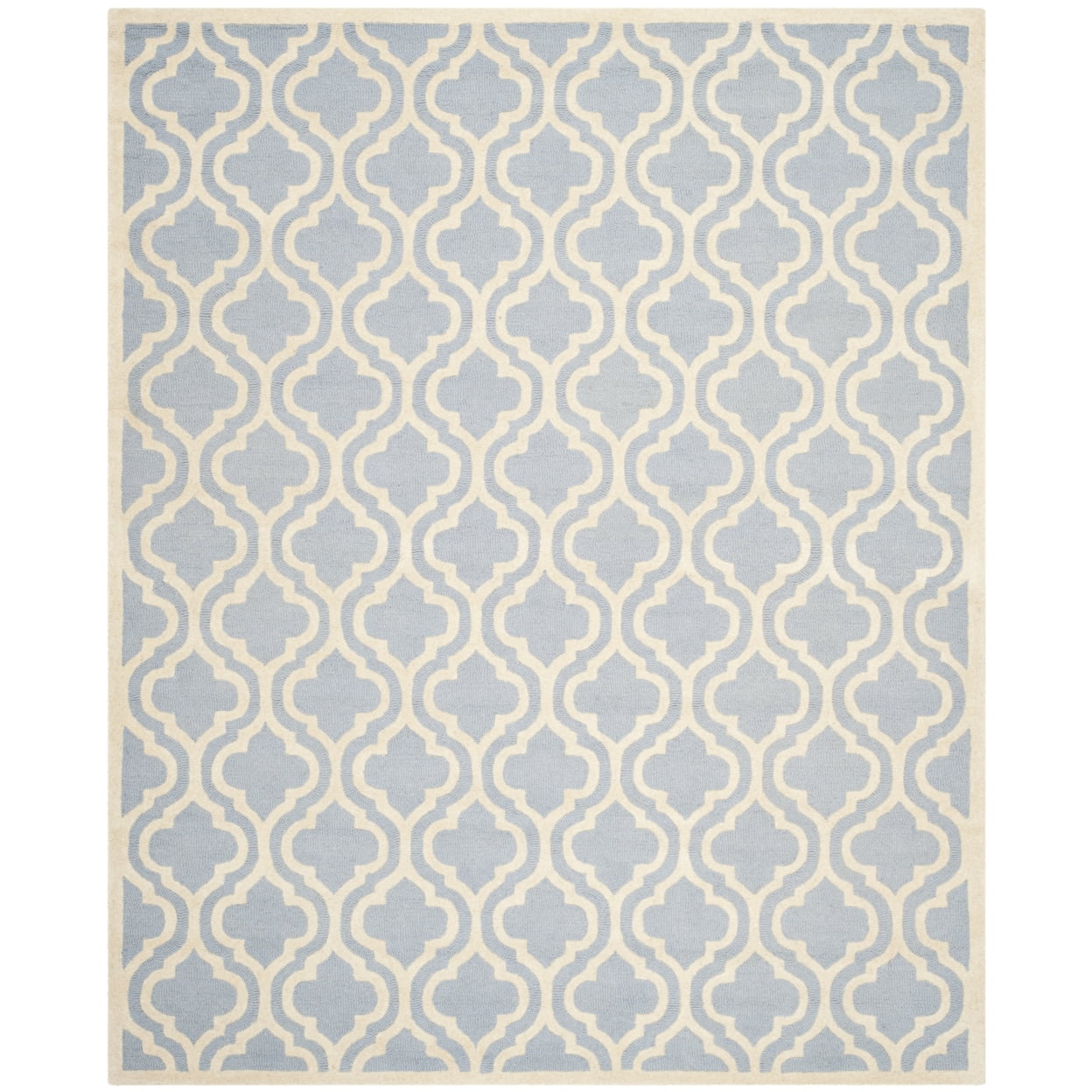Hand-Tufted Wool Light Blue/Ivory 10' x 14' Rectangular Rug
