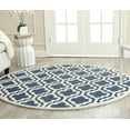 thumbnail image 1 of SAFAVIEH Cambridge Kirsten Geometric Wool Area Rug, Navy/Ivory, 8' x 8' Round, 1 of 7