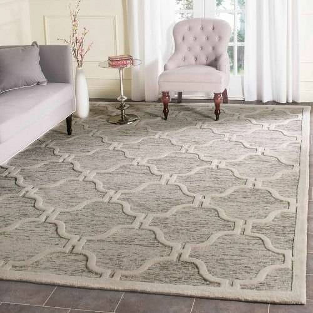 Handmade Beige Wool Round Tufted 36" Rug