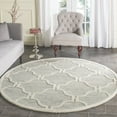 thumbnail image 1 of SAFAVIEH Cambridge Kodey Geometric Wool Area Rug, Light Gray/Ivory, 6' x 6' Round, 1 of 7
