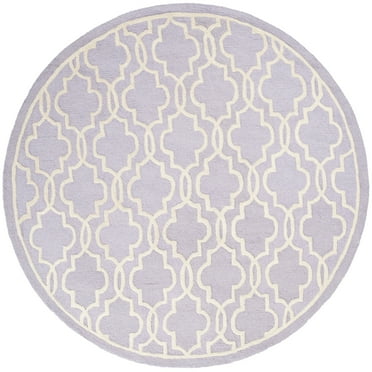 SAFAVIEH Cambridge Kyle Geometric Wool Area Rug, Lavender/Ivory, 6' x 6' Round