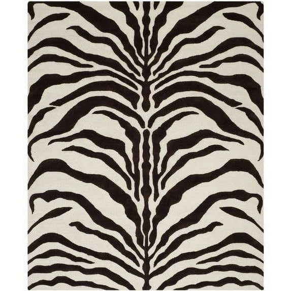 SAFAVIEH Cambridge Leah Geometric Wool Area Rug, Ivory/Brown, 8' x 10'